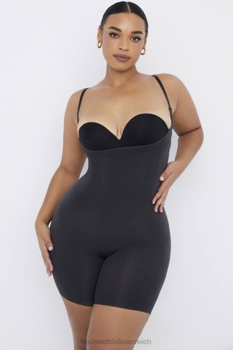 House of CB Kleidung Z26T1275 Figurformender Bodysuit in der Mitte des Oberschenkels Tinte