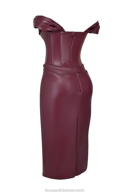 House of CB Kleidung Z26T129 Rabenmaulbeer-Korsettkleid aus veganem Leder