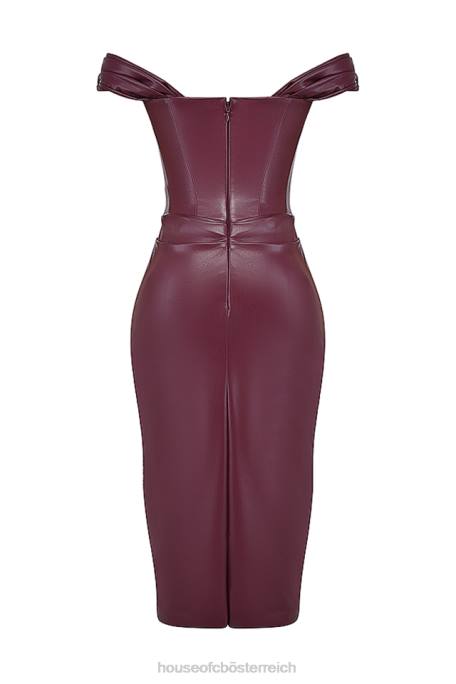 House of CB Kleidung Z26T129 Rabenmaulbeer-Korsettkleid aus veganem Leder