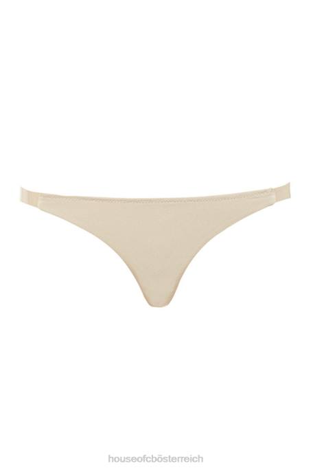 House of CB Kleidung Z26T1298 Transparenter Lösungs-Tanga mit seitlichen Riemen – Beige