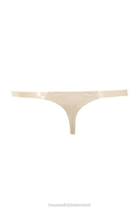 House of CB Kleidung Z26T1298 Transparenter Lösungs-Tanga mit seitlichen Riemen – Beige