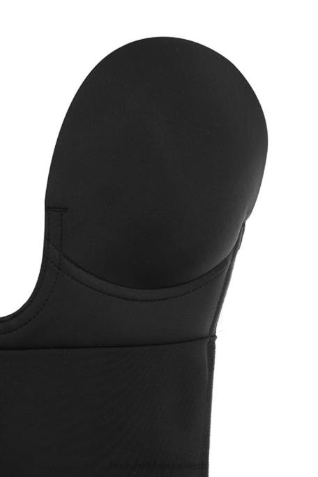 House of CB Kleidung Z26T1299 Selbstklebender rückenfreier Body mit tiefem Ausschnitt – Schwarz