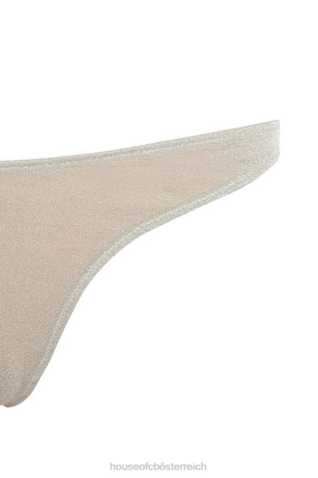 House of CB Kleidung Z26T1301 Minx silberner Triangel-Slip aus Lurex