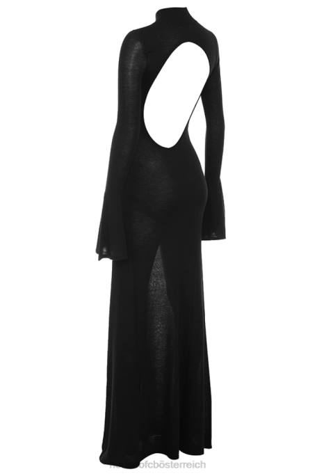 House of CB Kleidung Z26T141 Sancha schwarzes Strick-Maxikleid