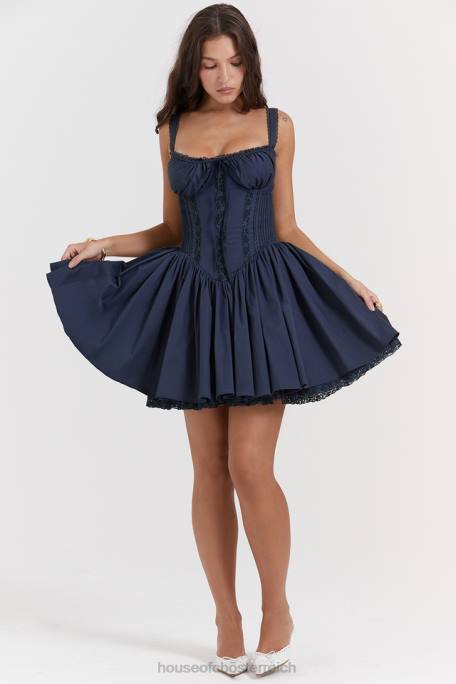 House of CB Kleidung Z26T157 Pietra French Navy Korsett-Minikleid