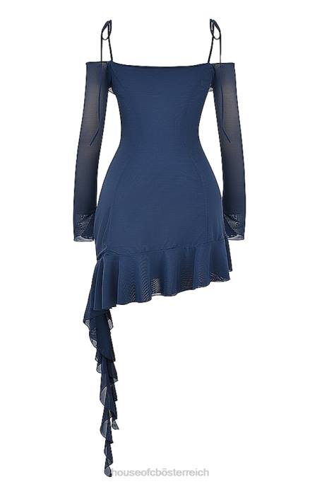 House of CB Kleidung Z26T162 Kiki French Navy Rüschen-Minikleid