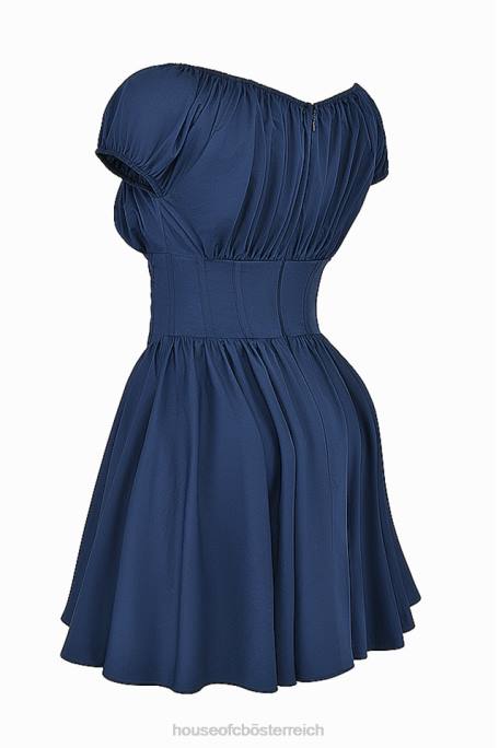 House of CB Kleidung Z26T171 Nala French Navy gerafftes Minikleid