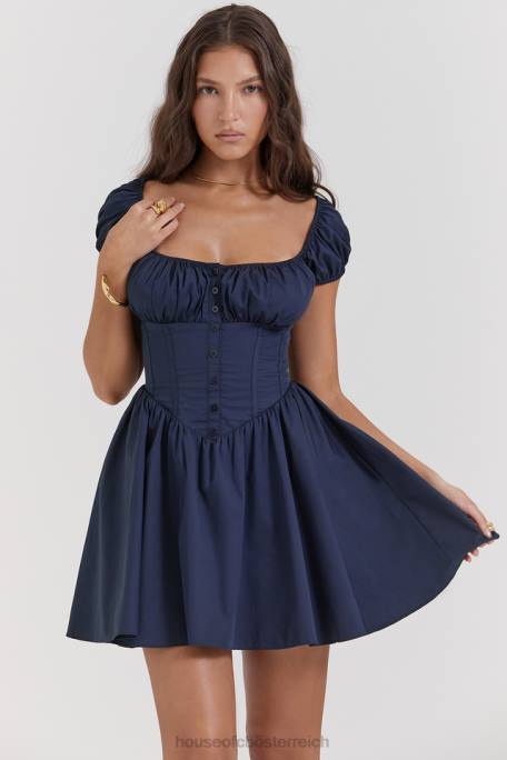 House of CB Kleidung Z26T171 Nala French Navy gerafftes Minikleid