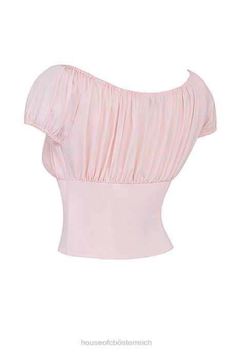 House of CB Kleidung Z26T19 Gerafftes Oberteil in Kitty-Babyrosa