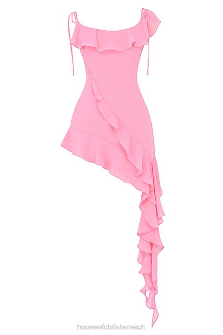 House of CB Kleidung Z26T195 Marcia French Pink Rüschen-Minikleid