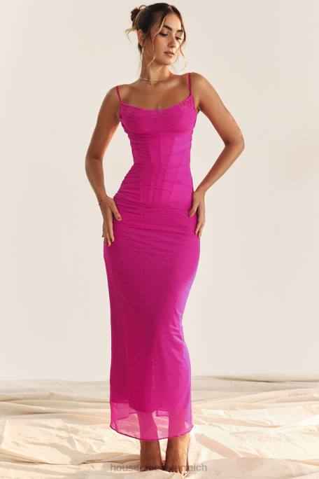 House of CB Kleidung Z26T197 Fuchsia Maxikleid von Nalini