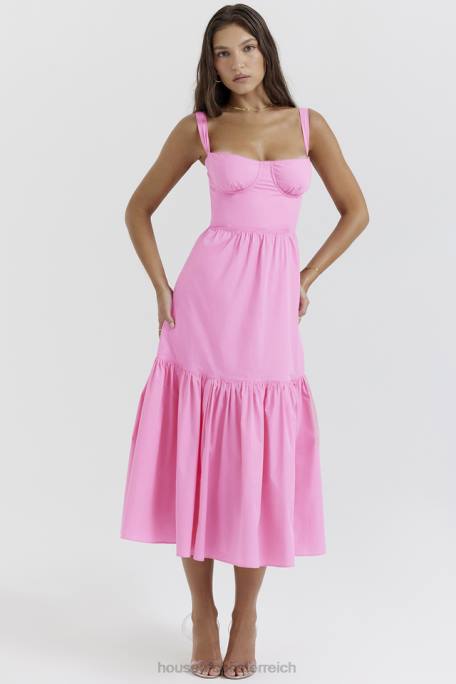 House of CB Kleidung Z26T211 Elia französisches rosa Midi-Sommerkleid