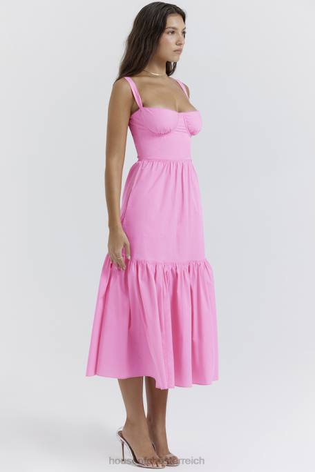 House of CB Kleidung Z26T211 Elia französisches rosa Midi-Sommerkleid