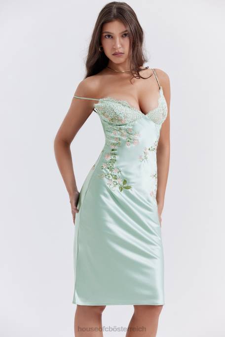 House of CB Kleidung Z26T240 Fallon Light Jade besticktes Unterkleid