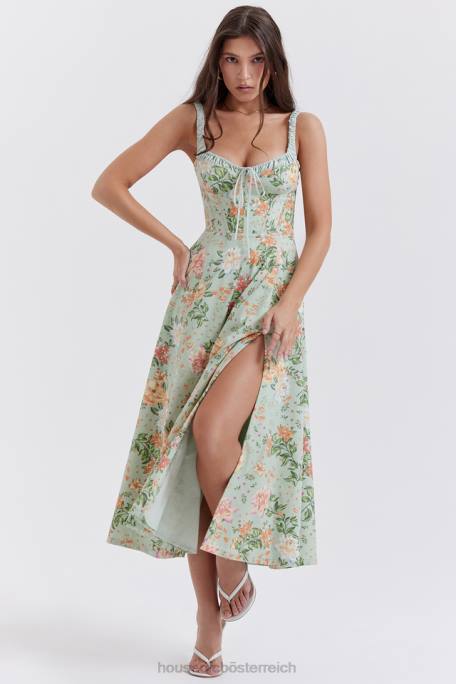 House of CB Kleidung Z26T249 Sabrina Bustier-Sommerkleid mit hellem Jade-Print