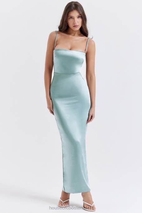 House of CB Kleidung Z26T254 Costanza helles Jade-Maxikleid