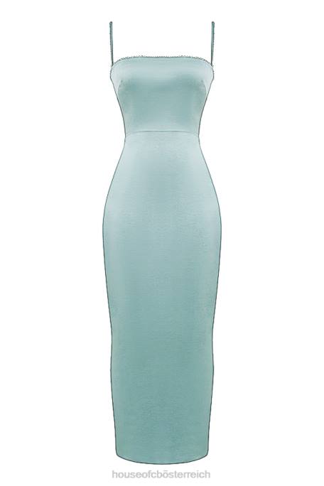 House of CB Kleidung Z26T254 Costanza helles Jade-Maxikleid