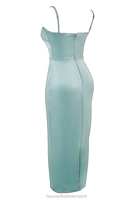 House of CB Kleidung Z26T254 Costanza helles Jade-Maxikleid