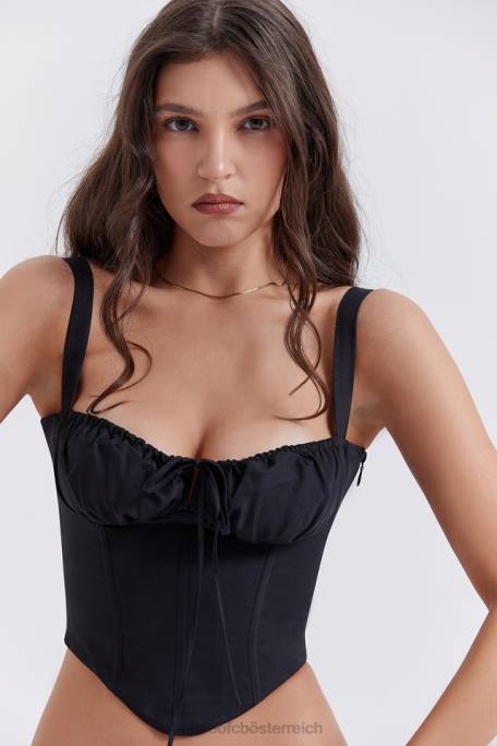 House of CB Kleidung Z26T27 Analia schwarzes Bustier-Korsett