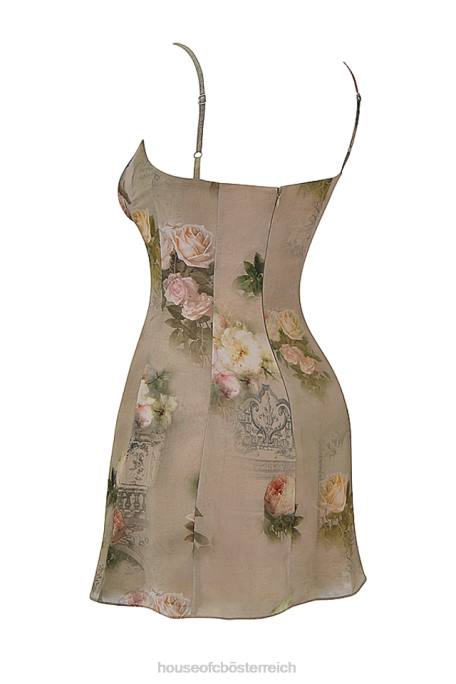 House of CB Kleidung Z26T282 Christiana Vintage Minikleid mit Blumenmuster