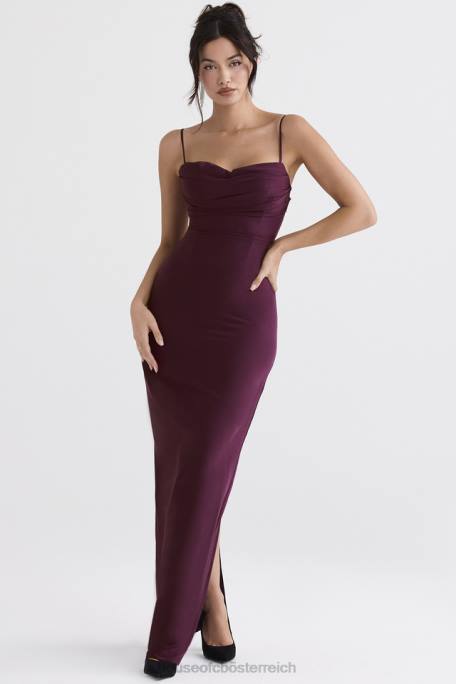 House of CB Kleidung Z26T324 Lani Merlot Korsett-Maxikleid