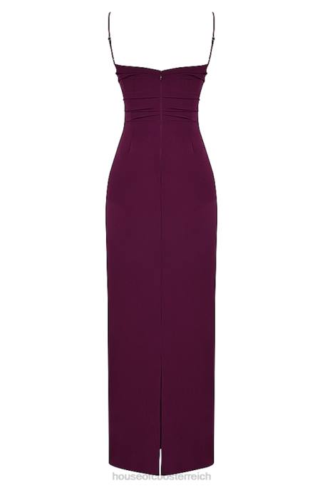 House of CB Kleidung Z26T324 Lani Merlot Korsett-Maxikleid