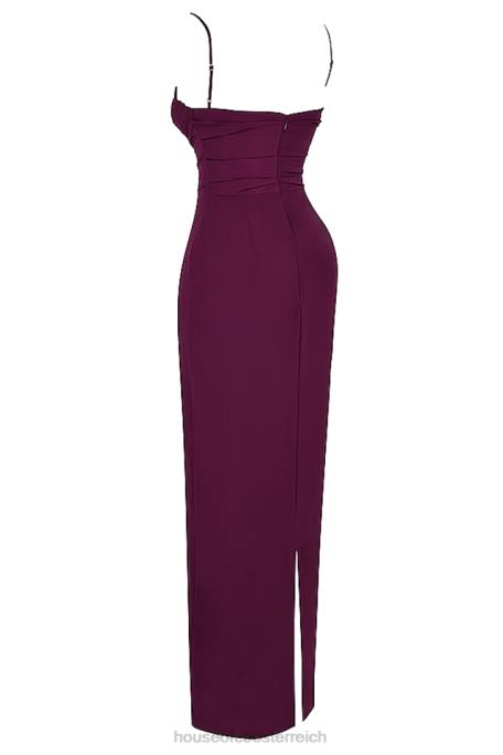 House of CB Kleidung Z26T324 Lani Merlot Korsett-Maxikleid