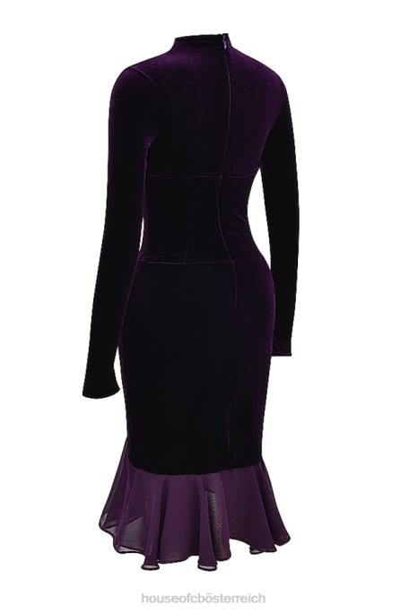 House of CB Kleidung Z26T327 Dahna dunkelviolettes Samtkorsettkleid