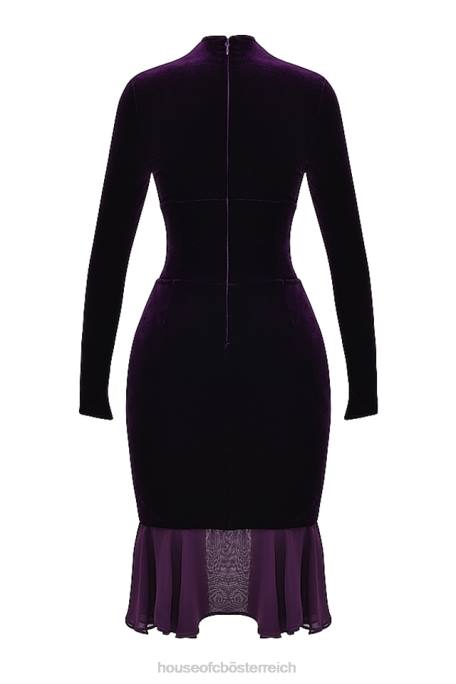 House of CB Kleidung Z26T327 Dahna dunkelviolettes Samtkorsettkleid