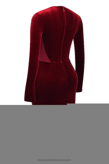 House of CB Kleidung Z26T338 Solaine weinfarbenes Korsettkleid aus Samt