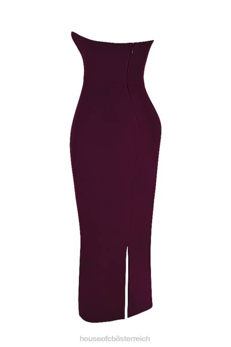 House of CB Kleidung Z26T342 Lucia Grape trägerloses Korsett-Maxikleid