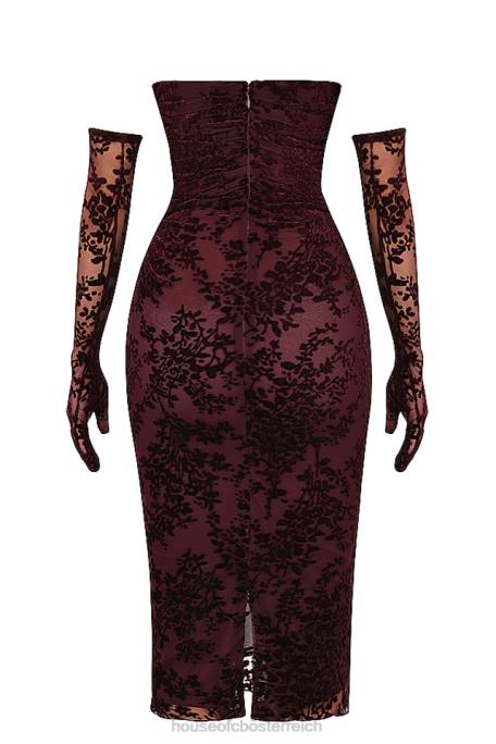 House of CB Kleidung Z26T351 Isadora Black Cherry Devore Korsettkleid