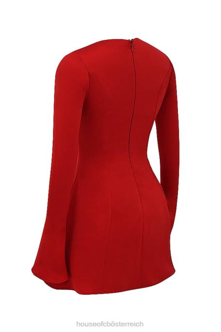 House of CB Kleidung Z26T352 Sacha-rotes Satin-Minikleid