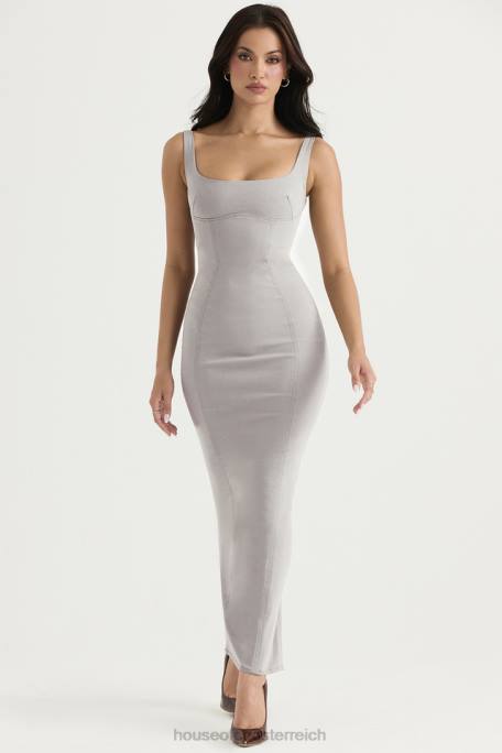 House of CB Kleidung Z26T371 rea rauch figurbetontes maxikleid