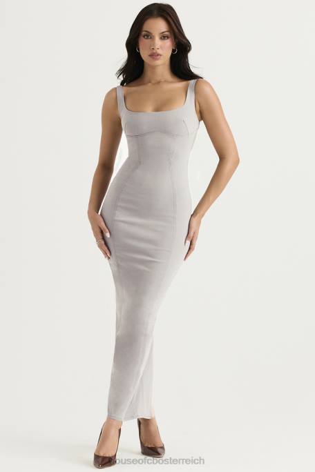 House of CB Kleidung Z26T371 rea rauch figurbetontes maxikleid