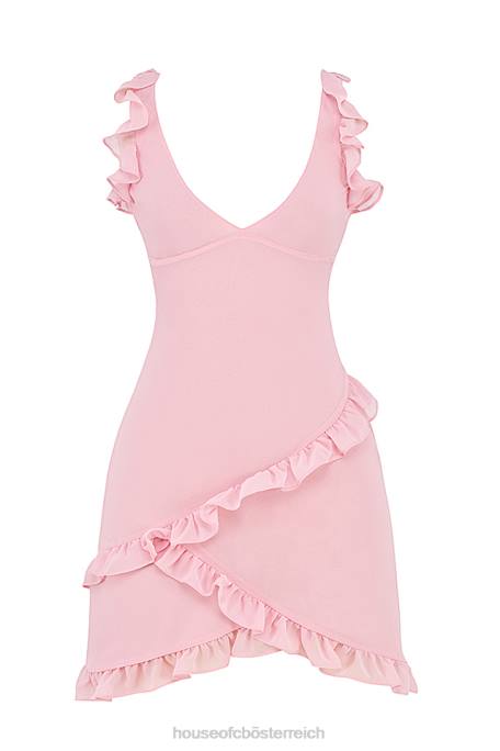 House of CB Kleidung Z26T411 Tania Pink Quartz Rüschen-Minikleid