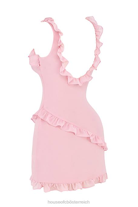 House of CB Kleidung Z26T411 Tania Pink Quartz Rüschen-Minikleid