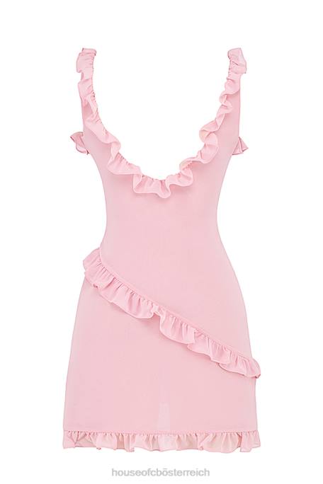 House of CB Kleidung Z26T411 Tania Pink Quartz Rüschen-Minikleid