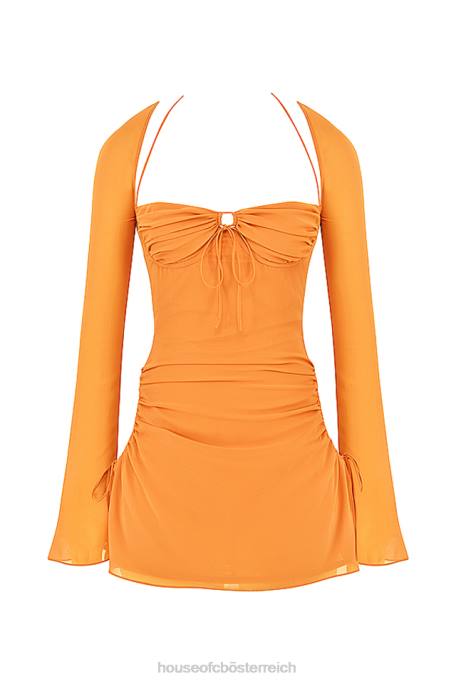 House of CB Kleidung Z26T421 Baby-Minikleid aus Chiffon mit Neckholder in Mandarine