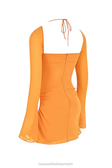 House of CB Kleidung Z26T421 Baby-Minikleid aus Chiffon mit Neckholder in Mandarine