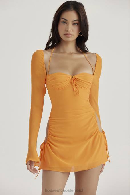 House of CB Kleidung Z26T421 Baby-Minikleid aus Chiffon mit Neckholder in Mandarine