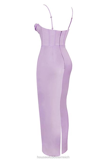 House of CB Kleidung Z26T423 Charmaine Lavendel-Korsett-Maxikleid