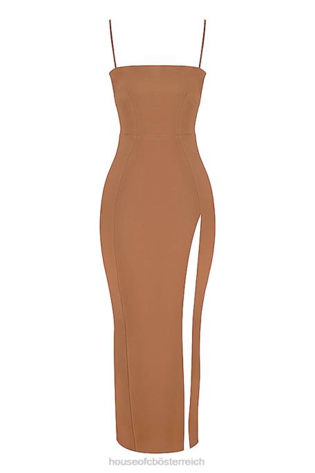 House of CB Kleidung Z26T446 Jaida Toast Korsett-Maxikleid