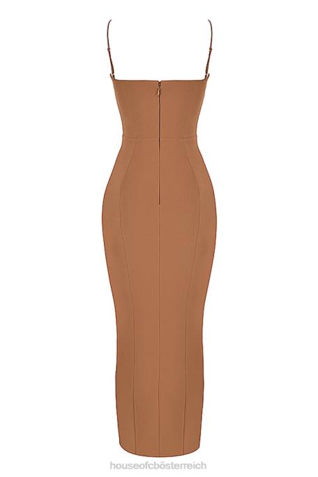 House of CB Kleidung Z26T446 Jaida Toast Korsett-Maxikleid