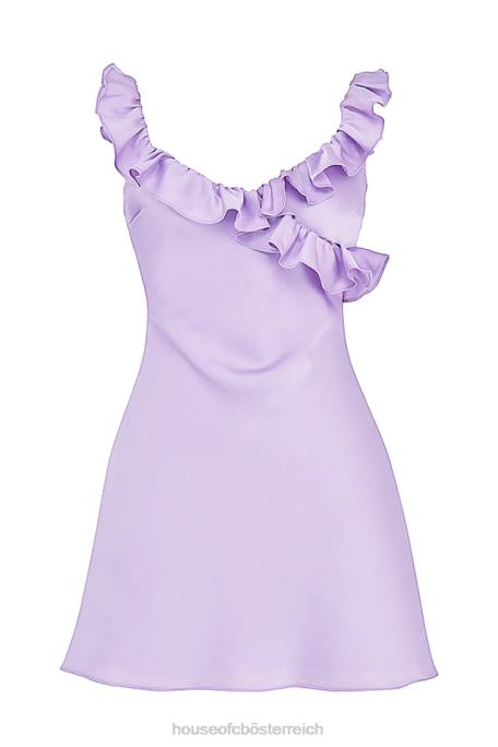 House of CB Kleidung Z26T461 Minikleid aus Satin mit Rüschen von Tink Orchid