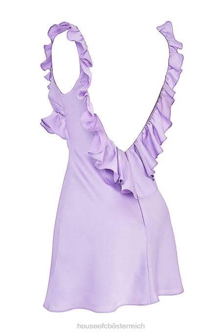 House of CB Kleidung Z26T461 Minikleid aus Satin mit Rüschen von Tink Orchid