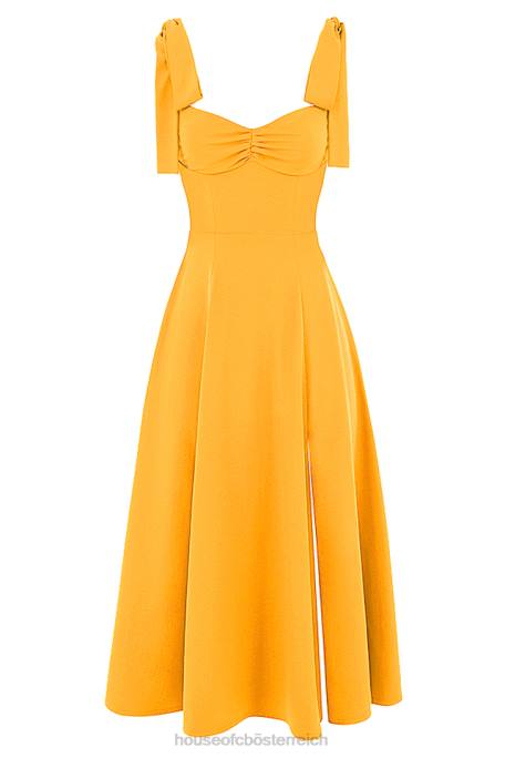 House of CB Kleidung Z26T464 Alicia Tangerine Midi-Sommerkleid