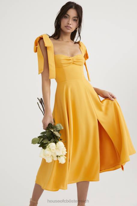 House of CB Kleidung Z26T464 Alicia Tangerine Midi-Sommerkleid