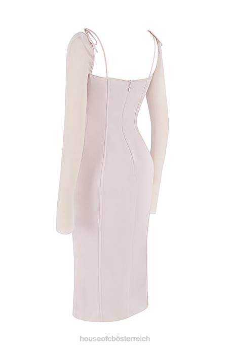 House of CB Kleidung Z26T469 Ophelia Midikleid mit Kristallausschnitt