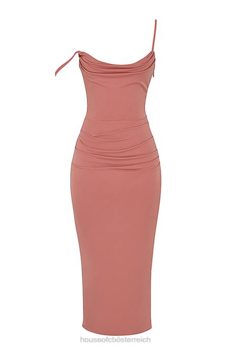 House of CB Kleidung Z26T508 Marciella Rose drapiertes Korsett-Midikleid